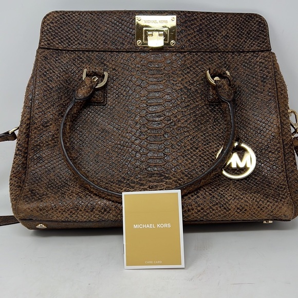 Michael Kors Burnished Python ASTRID Leather Bag in EUC. - Picture 2 of 10
